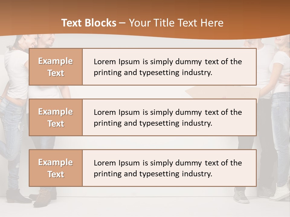 A Group Of People Standing Next To A White Wall PowerPoint Template