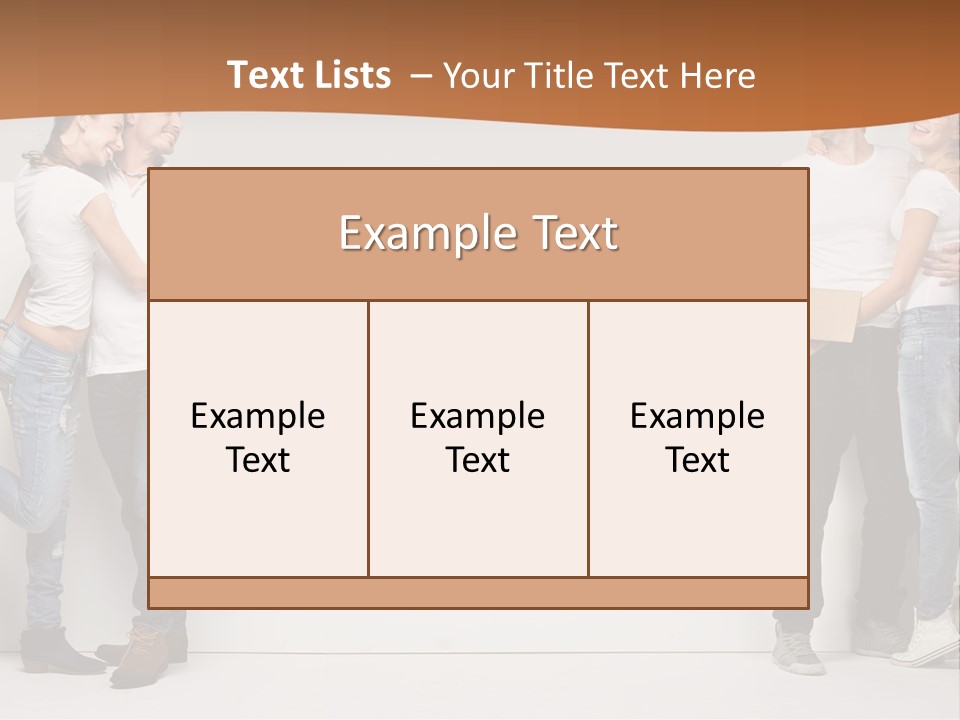 A Group Of People Standing Next To A White Wall PowerPoint Template