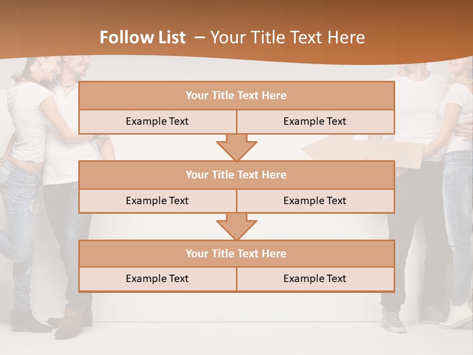 A Group Of People Standing Next To A White Wall PowerPoint Template