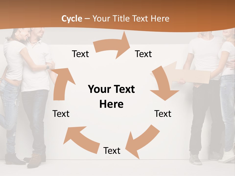 A Group Of People Standing Next To A White Wall PowerPoint Template