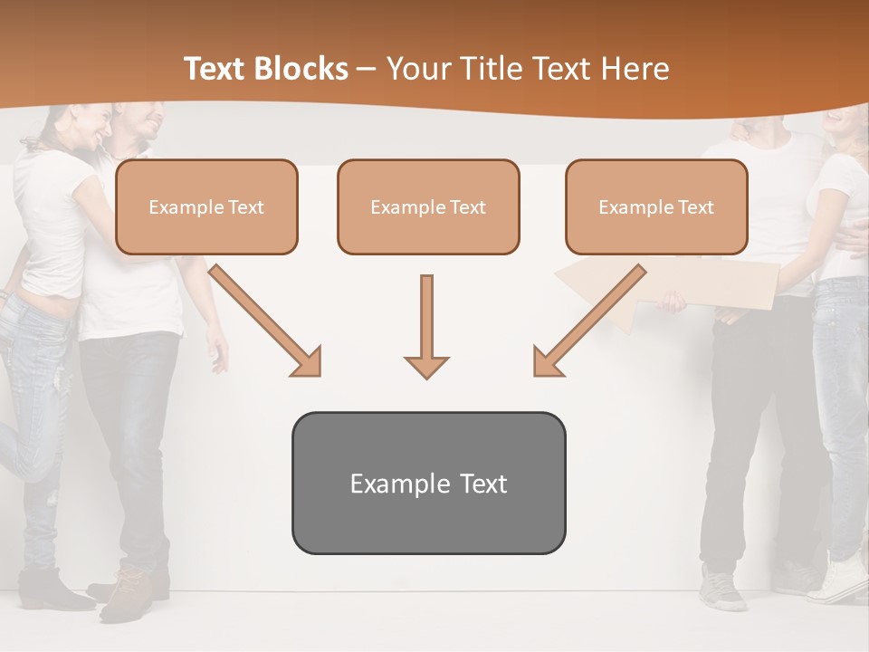 A Group Of People Standing Next To A White Wall PowerPoint Template