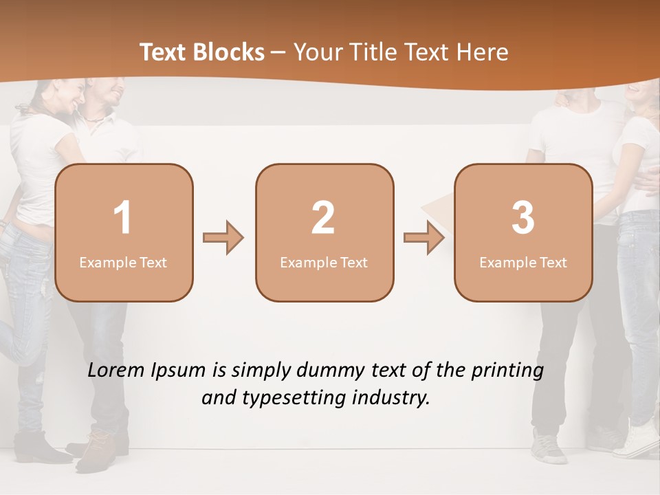 A Group Of People Standing Next To A White Wall PowerPoint Template