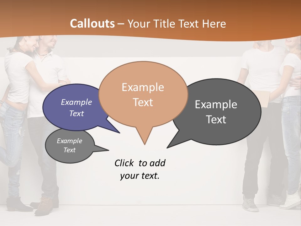 A Group Of People Standing Next To A White Wall PowerPoint Template