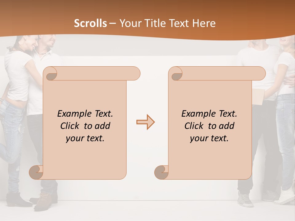 A Group Of People Standing Next To A White Wall PowerPoint Template