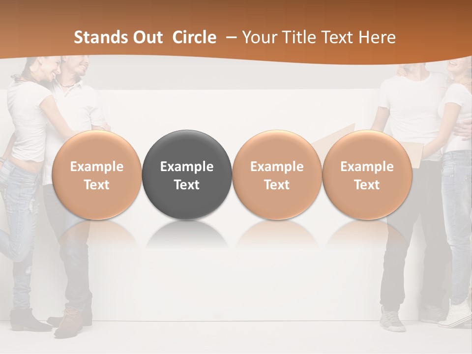 A Group Of People Standing Next To A White Wall PowerPoint Template