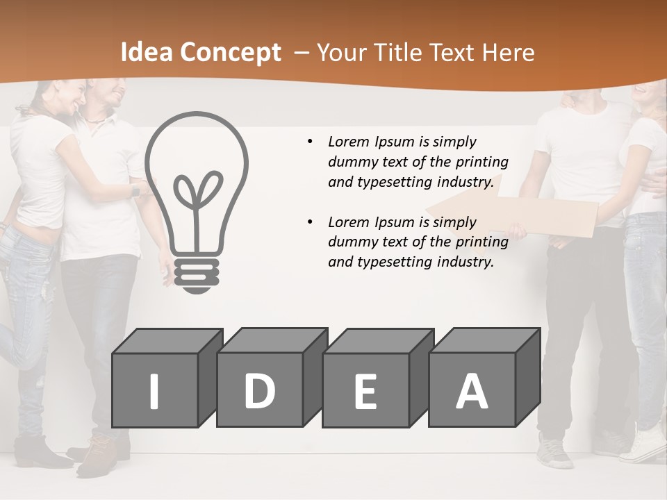 A Group Of People Standing Next To A White Wall PowerPoint Template