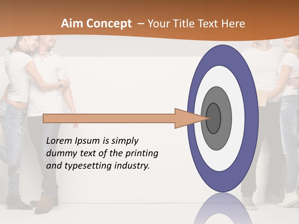 A Group Of People Standing Next To A White Wall PowerPoint Template