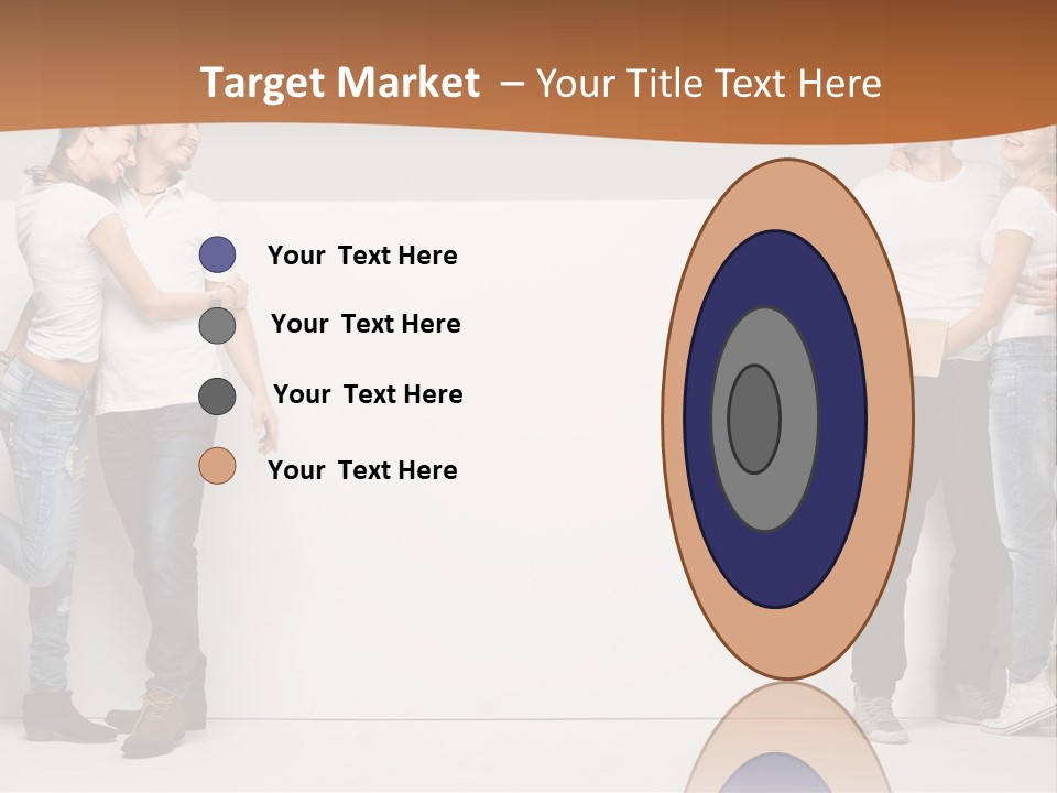 A Group Of People Standing Next To A White Wall PowerPoint Template