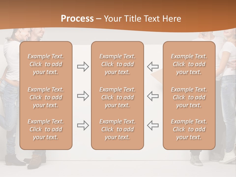 A Group Of People Standing Next To A White Wall PowerPoint Template