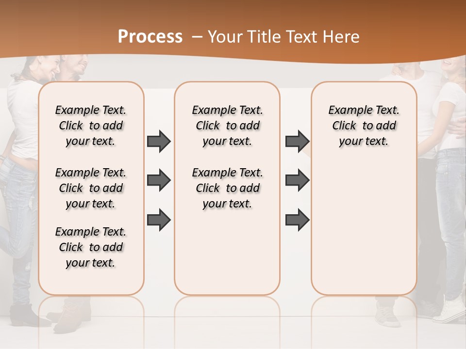 A Group Of People Standing Next To A White Wall PowerPoint Template