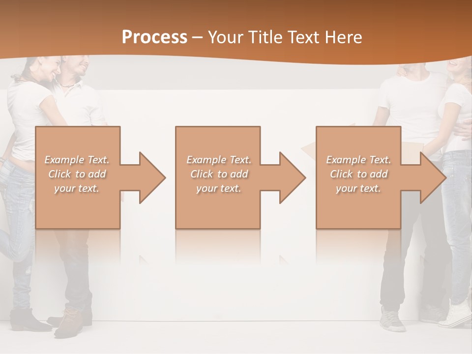 A Group Of People Standing Next To A White Wall PowerPoint Template