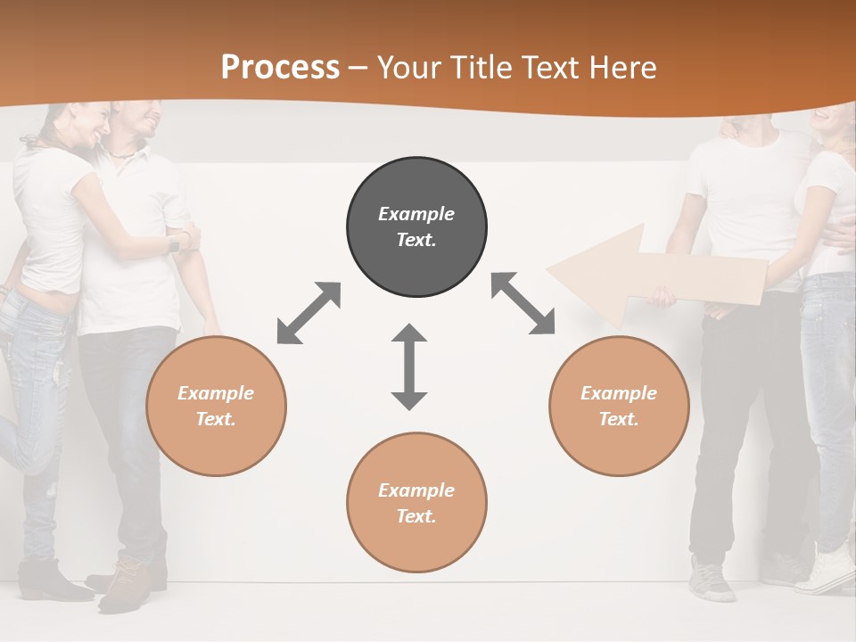 A Group Of People Standing Next To A White Wall PowerPoint Template