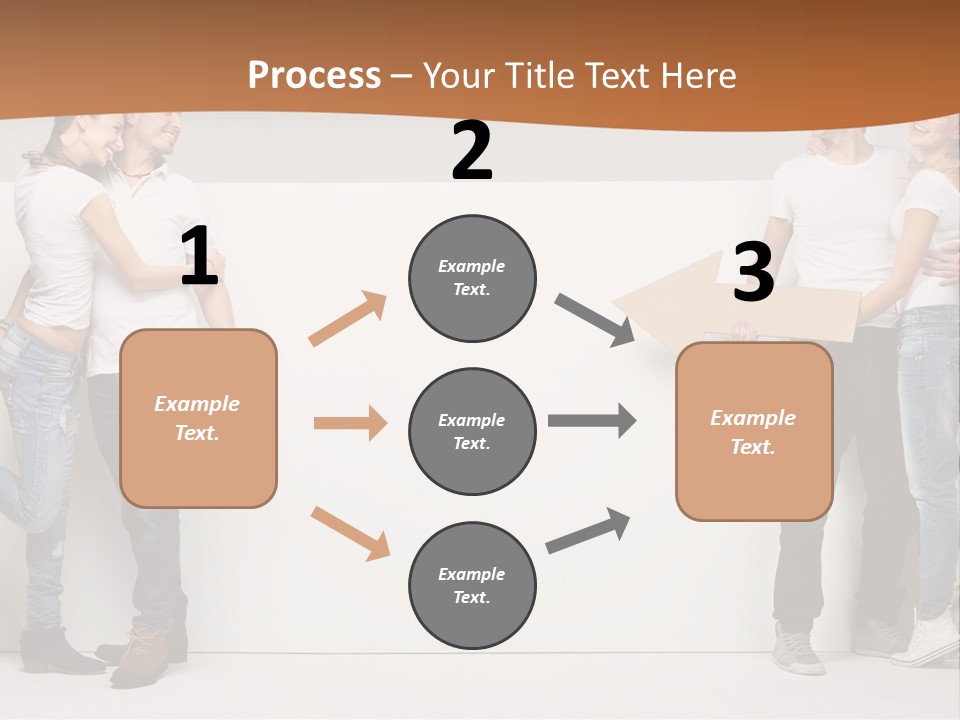 A Group Of People Standing Next To A White Wall PowerPoint Template