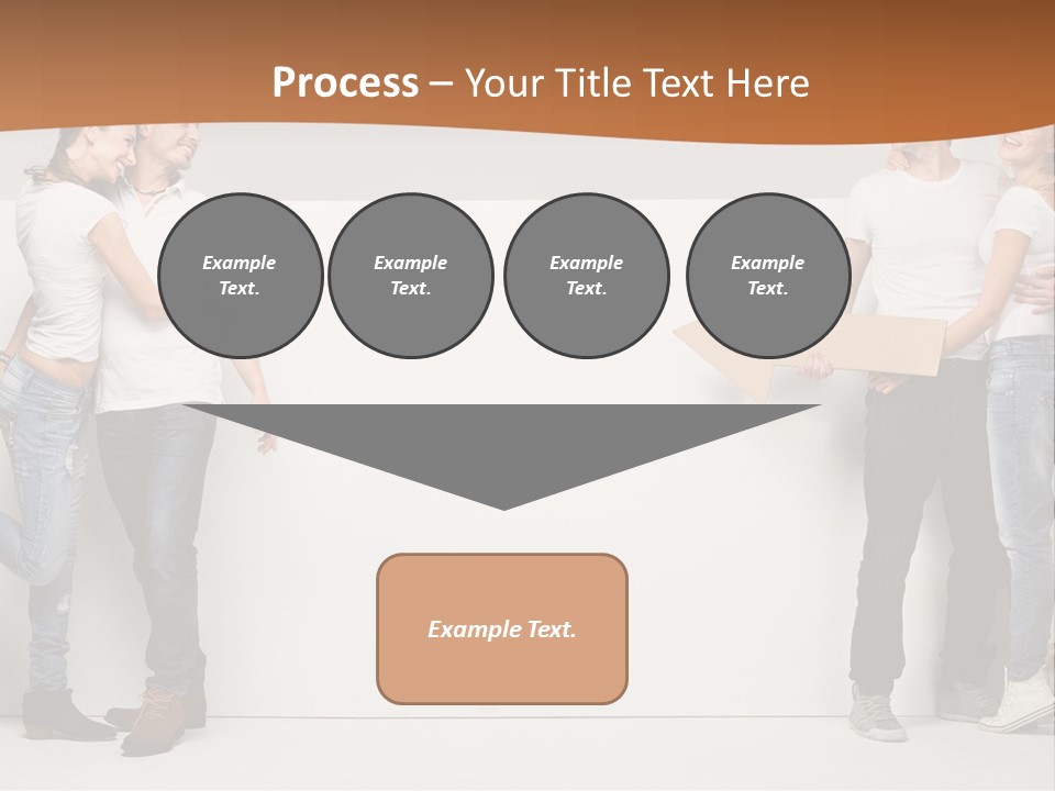 A Group Of People Standing Next To A White Wall PowerPoint Template