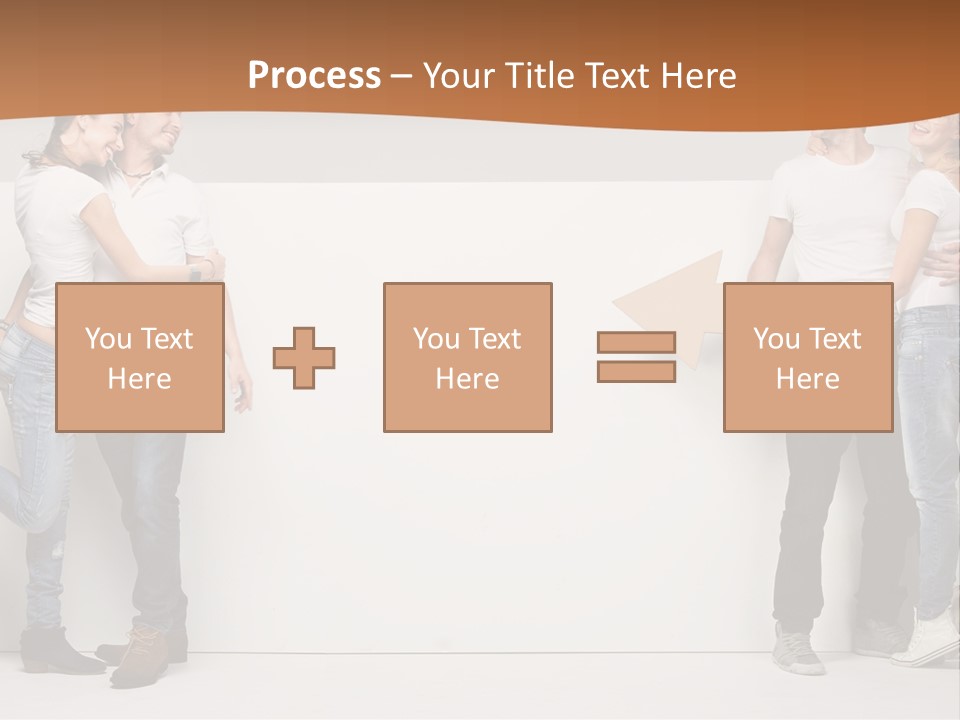 A Group Of People Standing Next To A White Wall PowerPoint Template