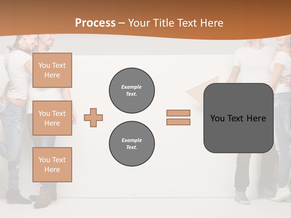 A Group Of People Standing Next To A White Wall PowerPoint Template