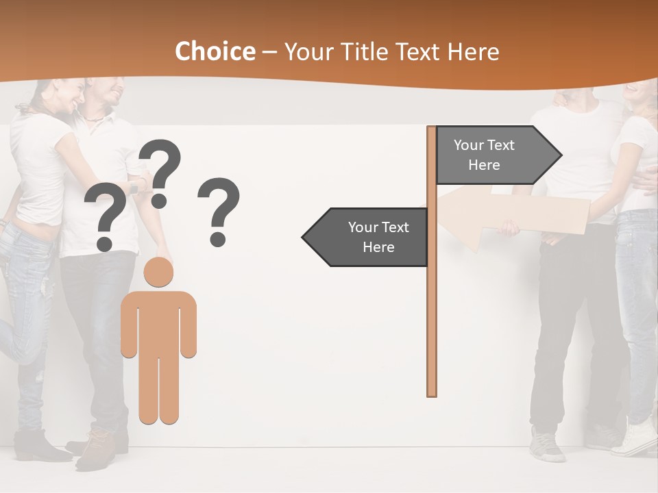 A Group Of People Standing Next To A White Wall PowerPoint Template