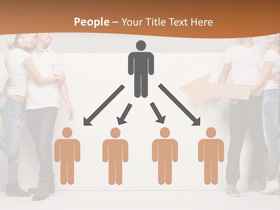 A Group Of People Standing Next To A White Wall PowerPoint Template