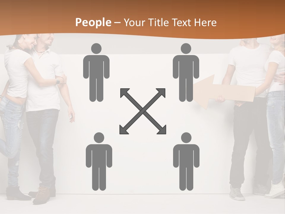 A Group Of People Standing Next To A White Wall PowerPoint Template