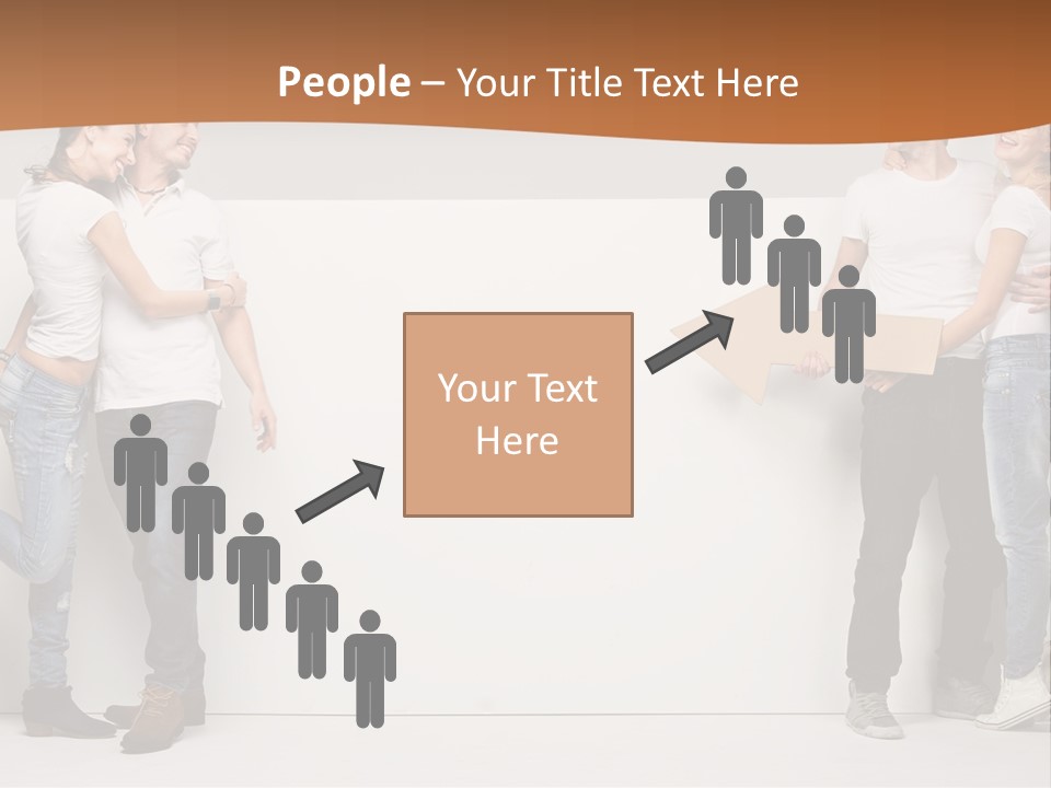 A Group Of People Standing Next To A White Wall PowerPoint Template