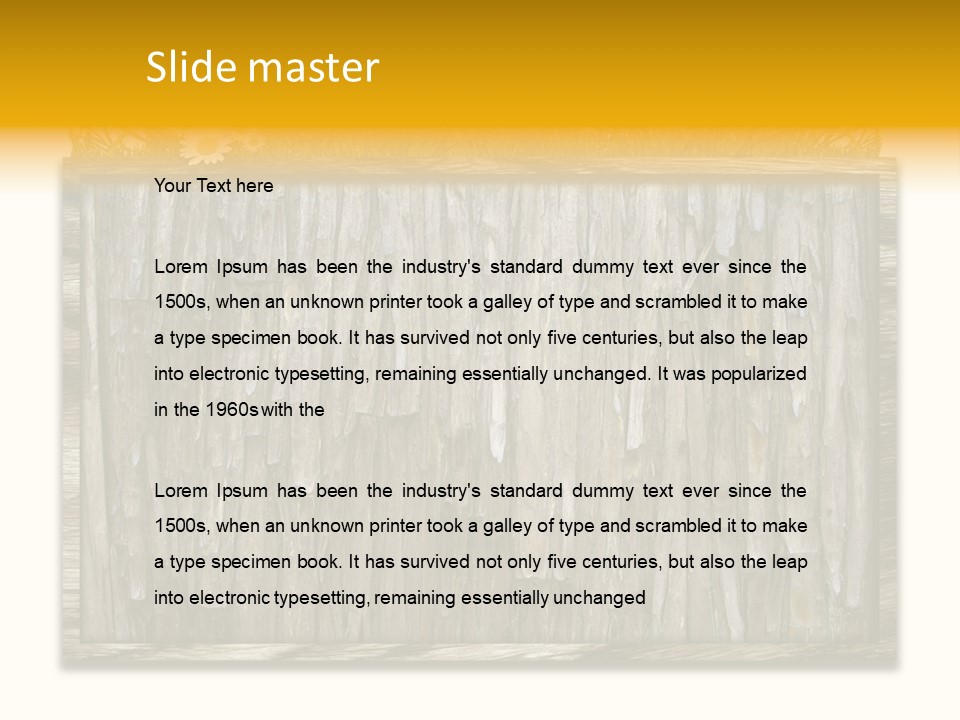 A Piece Of Wood With Grass On Top Of It PowerPoint Template