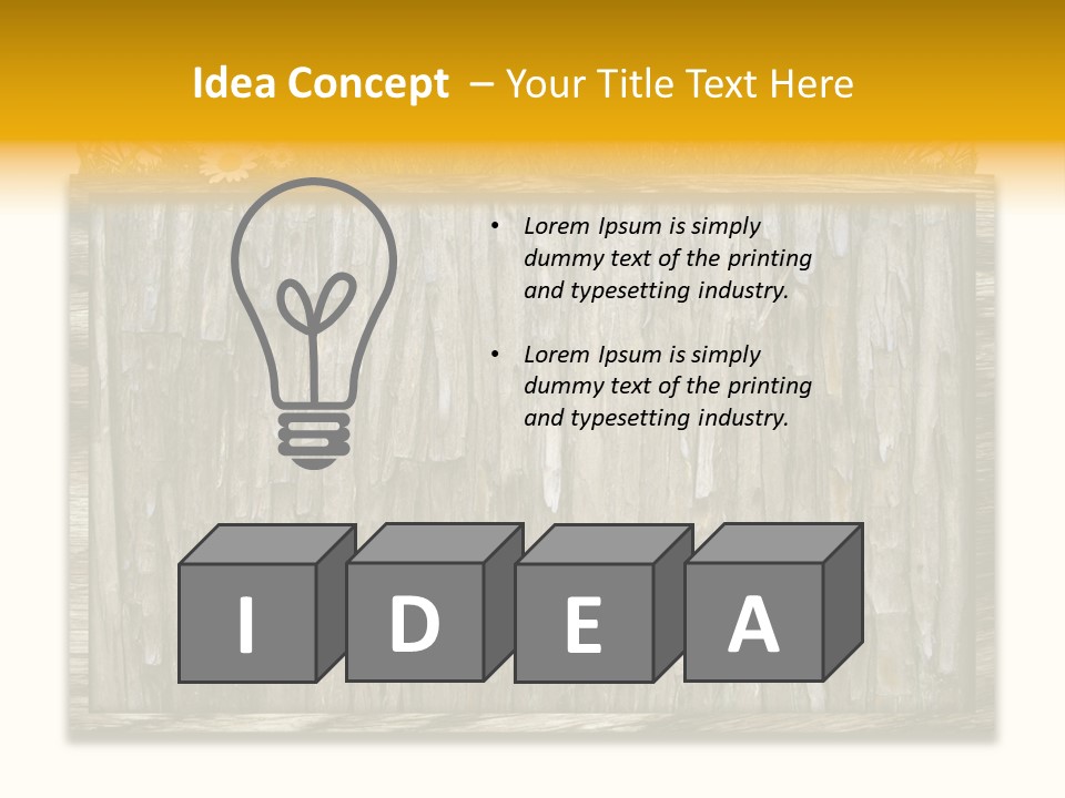 A Piece Of Wood With Grass On Top Of It PowerPoint Template