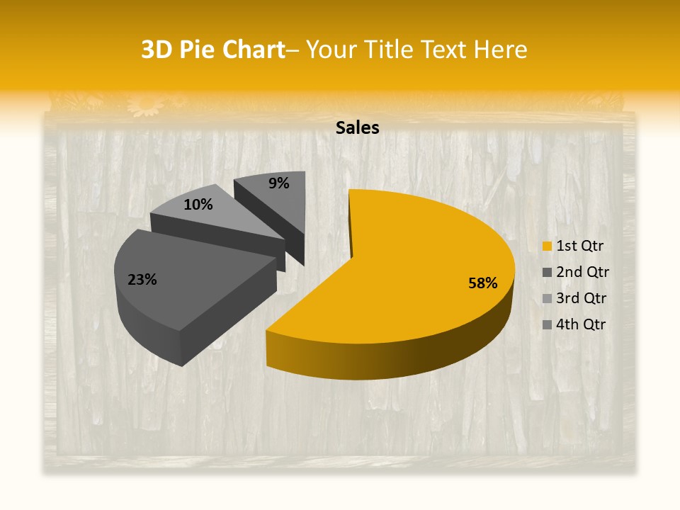 A Piece Of Wood With Grass On Top Of It PowerPoint Template