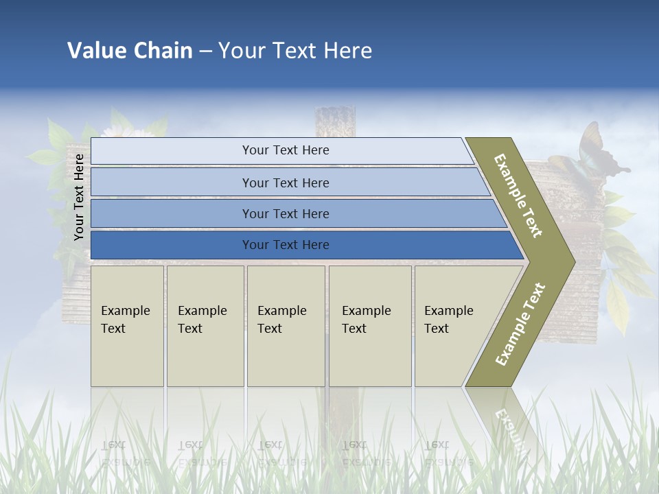 A Wooden Sign Sitting In The Grass With A Sky Background PowerPoint Template