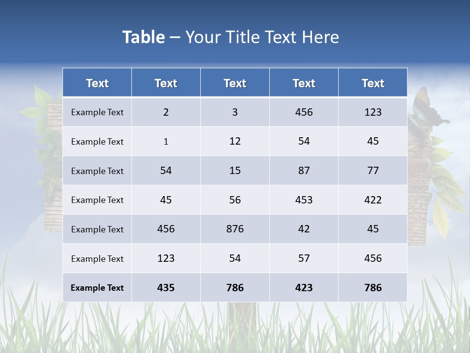 A Wooden Sign Sitting In The Grass With A Sky Background PowerPoint Template