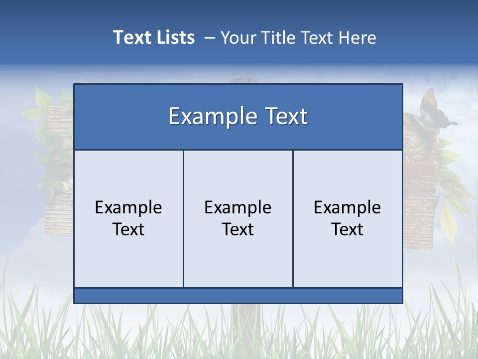 A Wooden Sign Sitting In The Grass With A Sky Background PowerPoint Template