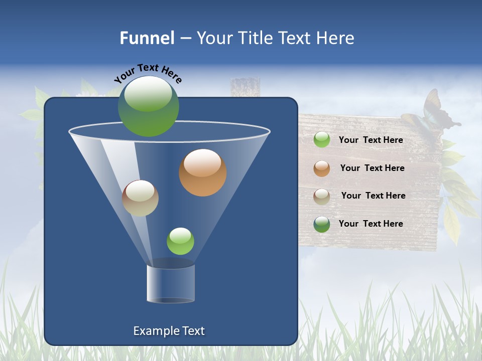 A Wooden Sign Sitting In The Grass With A Sky Background PowerPoint Template