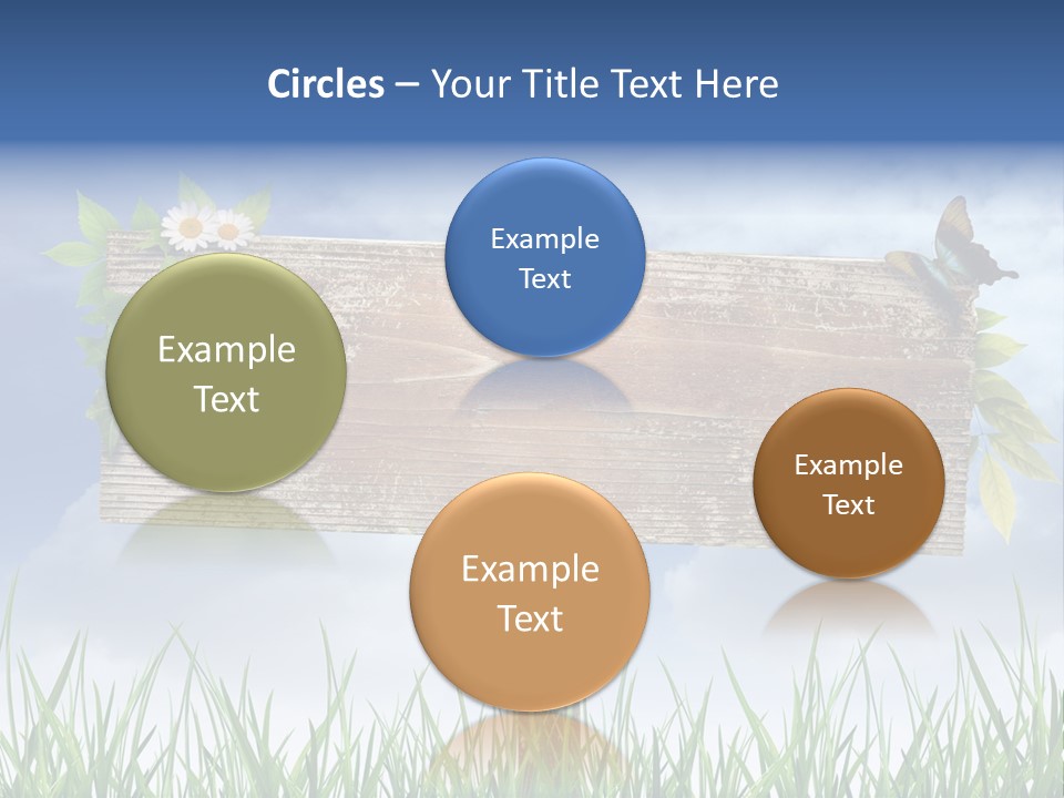 A Wooden Sign Sitting In The Grass With A Sky Background PowerPoint Template