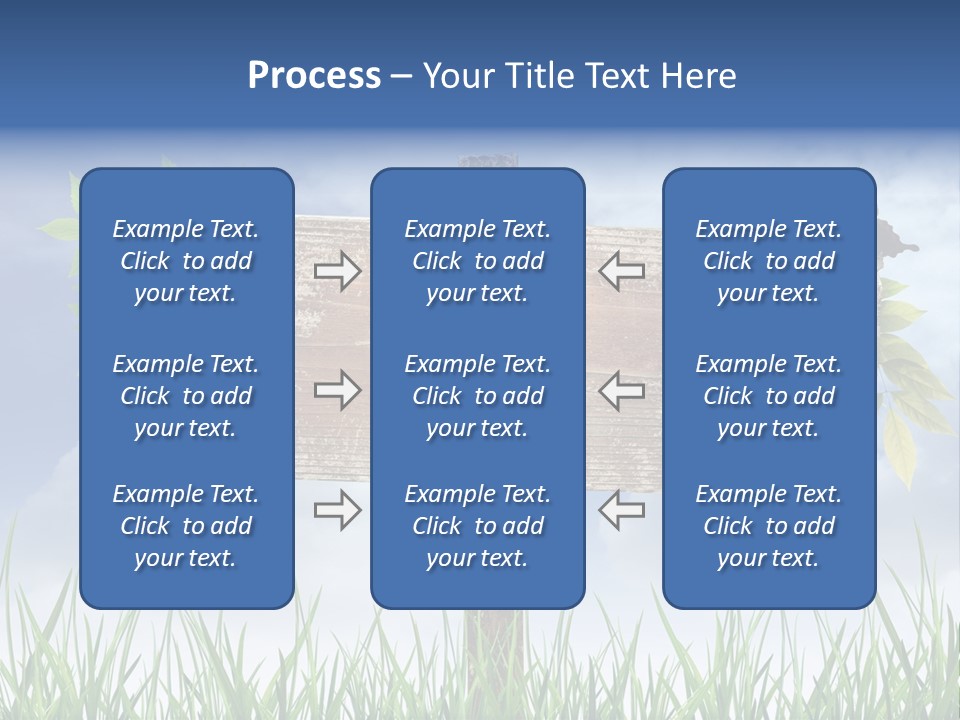 A Wooden Sign Sitting In The Grass With A Sky Background PowerPoint Template