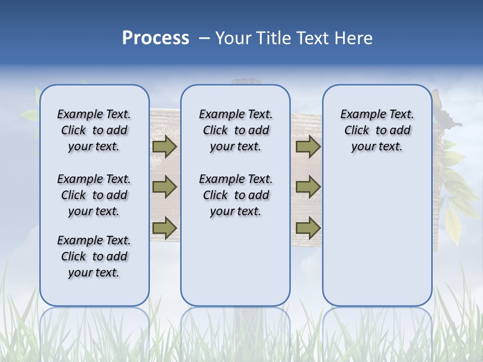 A Wooden Sign Sitting In The Grass With A Sky Background PowerPoint Template