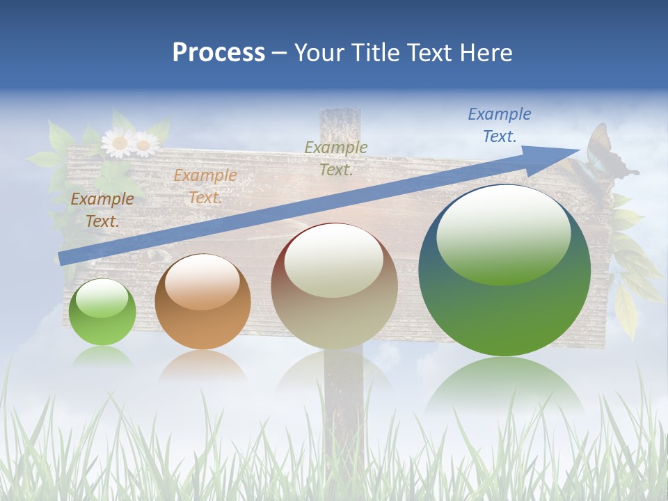 A Wooden Sign Sitting In The Grass With A Sky Background PowerPoint Template