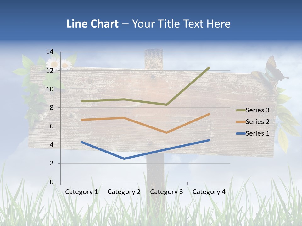 A Wooden Sign Sitting In The Grass With A Sky Background PowerPoint Template