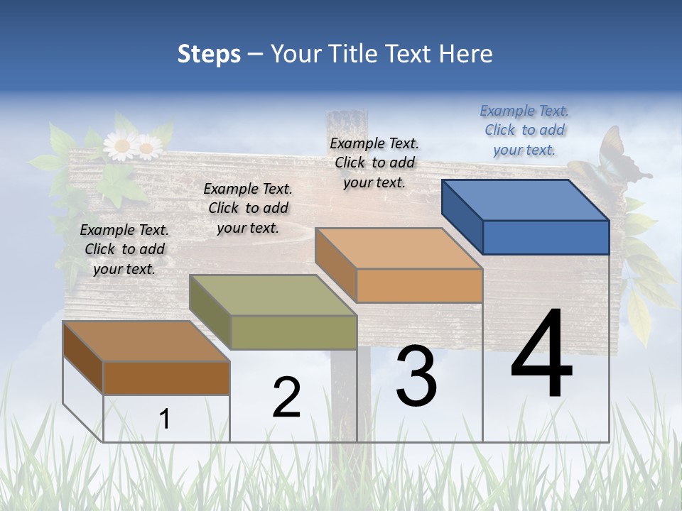 A Wooden Sign Sitting In The Grass With A Sky Background PowerPoint Template