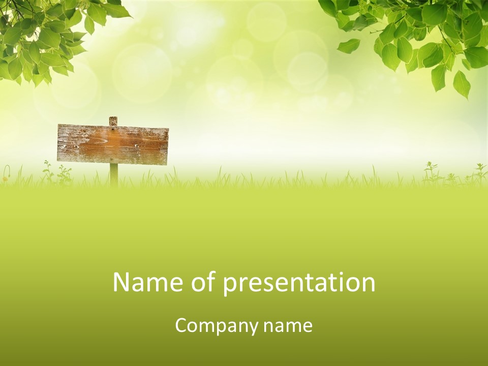 A Wooden Bench Sitting In The Middle Of A Field PowerPoint Template