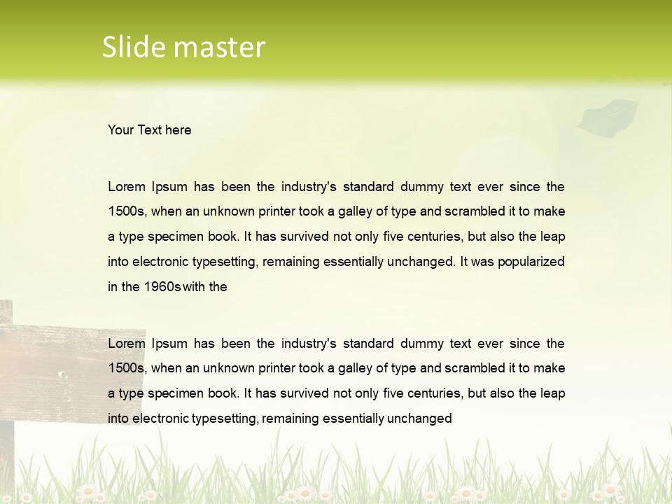 A Wooden Bench Sitting In The Middle Of A Field PowerPoint Template