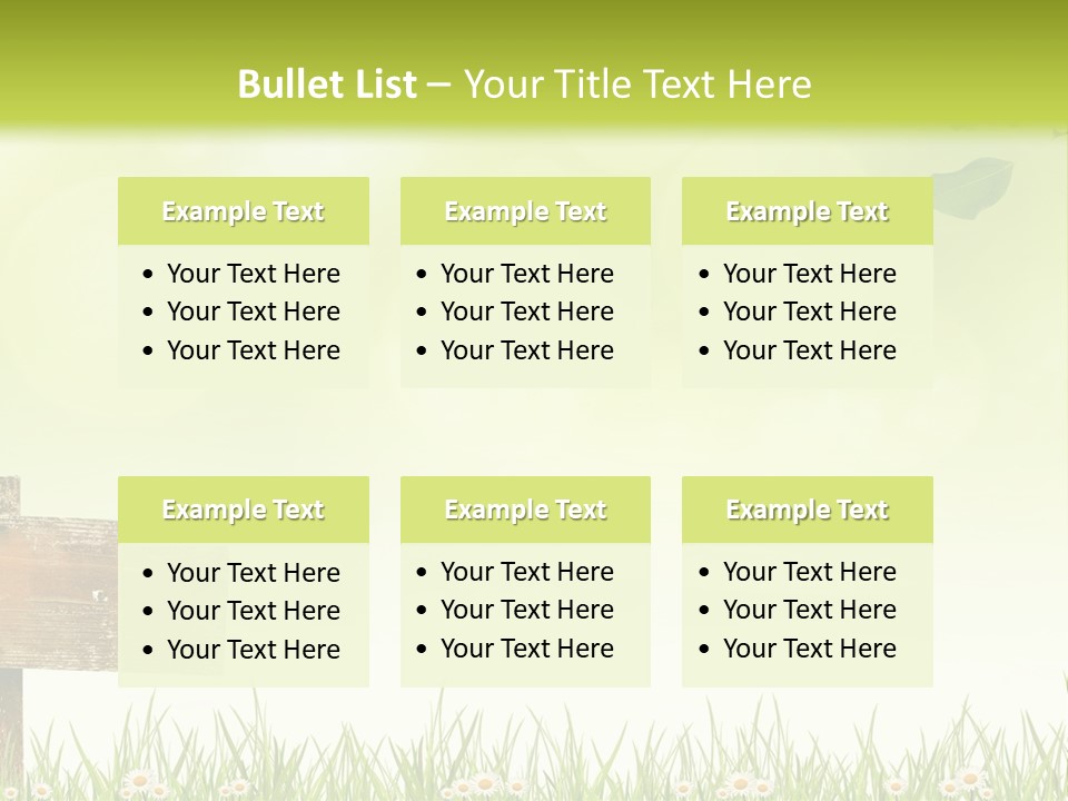 A Wooden Bench Sitting In The Middle Of A Field PowerPoint Template