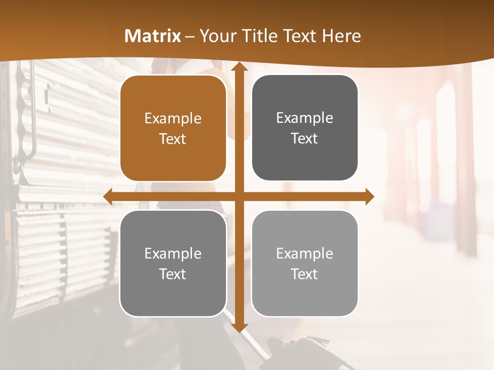 Train Station Suitcase Smiling PowerPoint Template