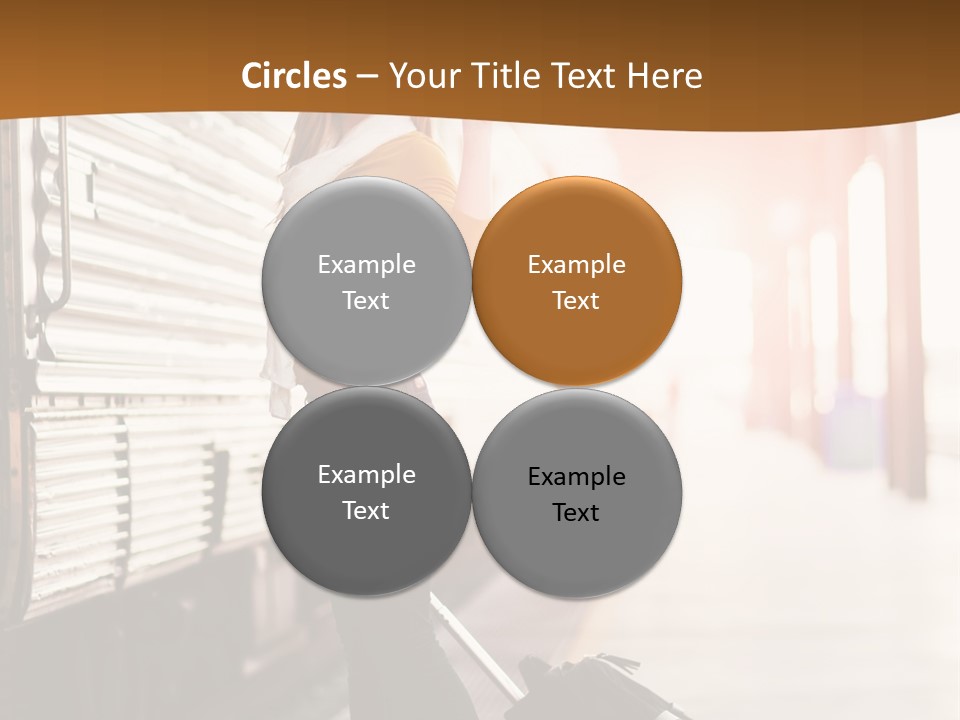 Train Station Suitcase Smiling PowerPoint Template