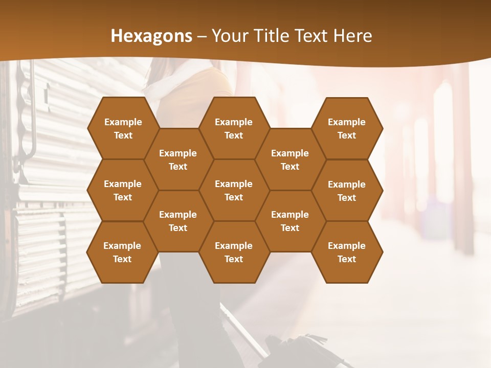 Train Station Suitcase Smiling PowerPoint Template
