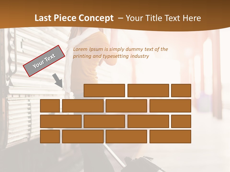 Train Station Suitcase Smiling PowerPoint Template