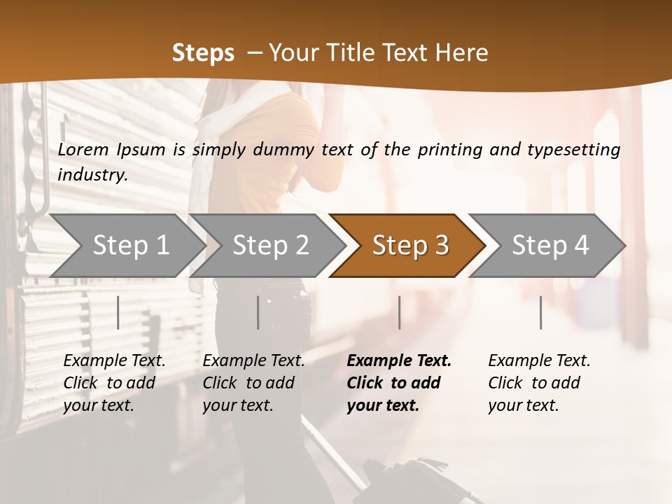 Train Station Suitcase Smiling PowerPoint Template