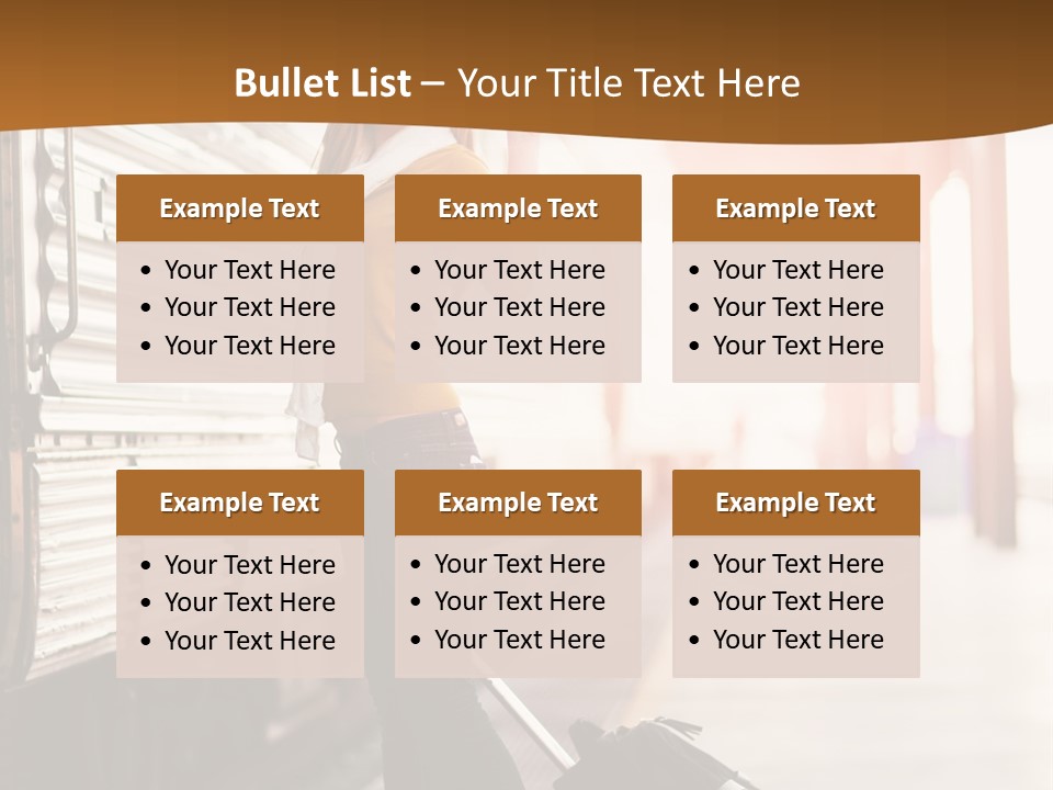 Train Station Suitcase Smiling PowerPoint Template
