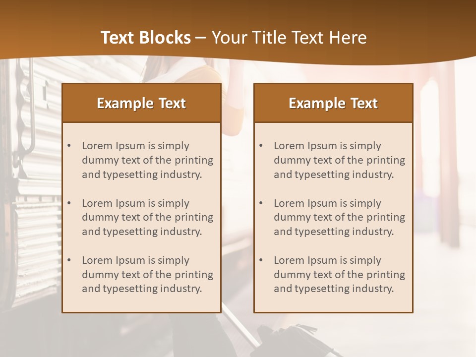 Train Station Suitcase Smiling PowerPoint Template