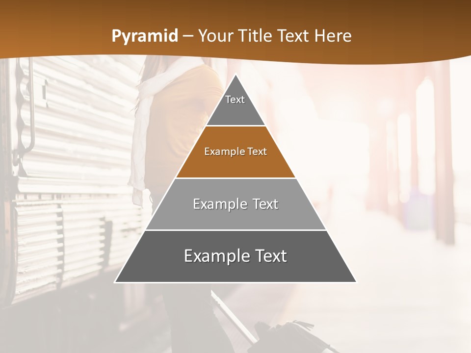 Train Station Suitcase Smiling PowerPoint Template
