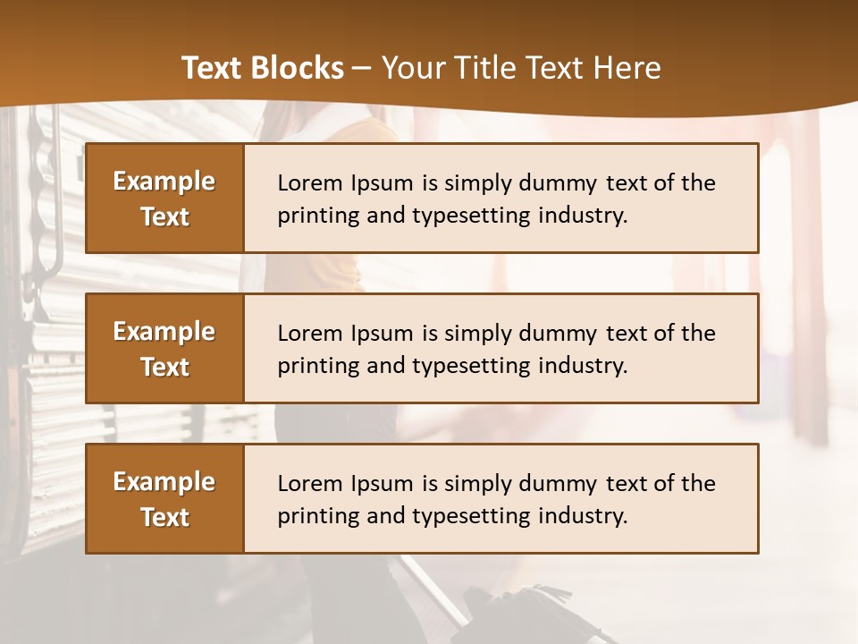 Train Station Suitcase Smiling PowerPoint Template