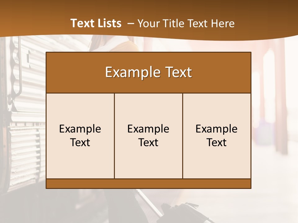 Train Station Suitcase Smiling PowerPoint Template